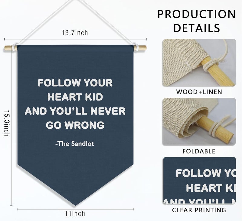 DSHFG Vinatge Sports Baseball Nursery Classroom Kids Boys Playroom Decor, Inspirational Motivational Baseball Wall Decor Pennant for Baby Boy Girl Toddler Room Bedroom, Navy Blue Wall Decor, 15x11in - Image 2